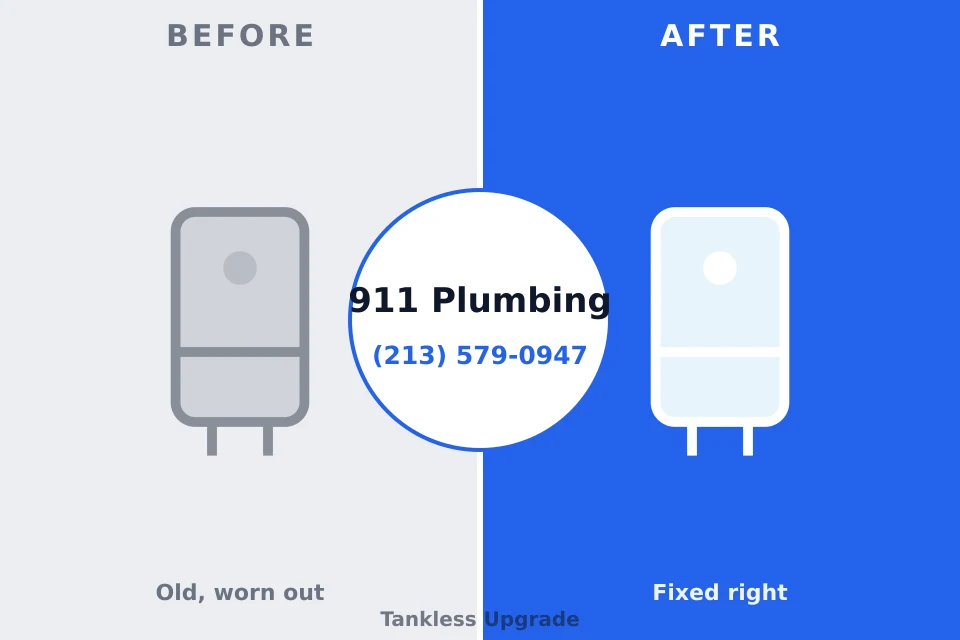 Before and after: plumbing repair Nazareth College, NY